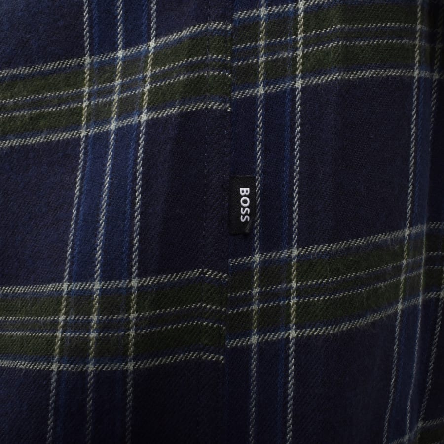 Image number 4 for BOSS Liam Check Shirt Navy Blue