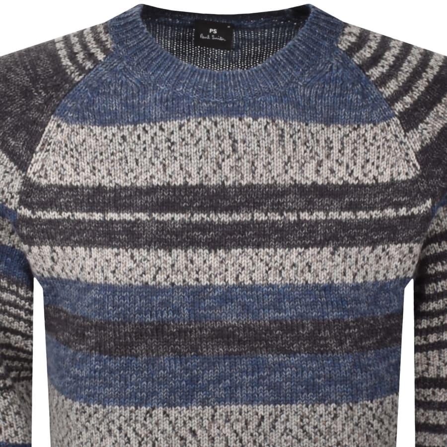 Image number 2 for Paul Smith Stripe Wool Jumper Blue