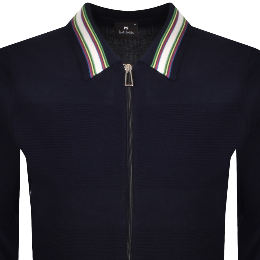 Image number 2 for Paul Smith Full Zip Knit Cardigan Navy