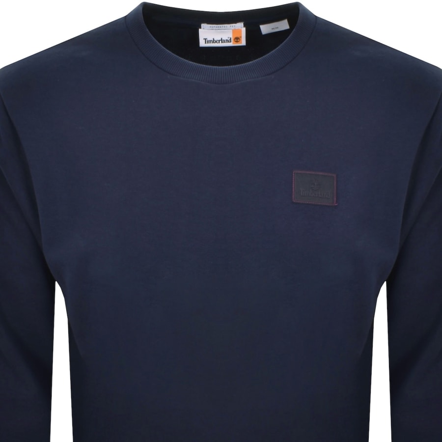 Image number 2 for Timberland Silicone Badge Sweatshirt Navy