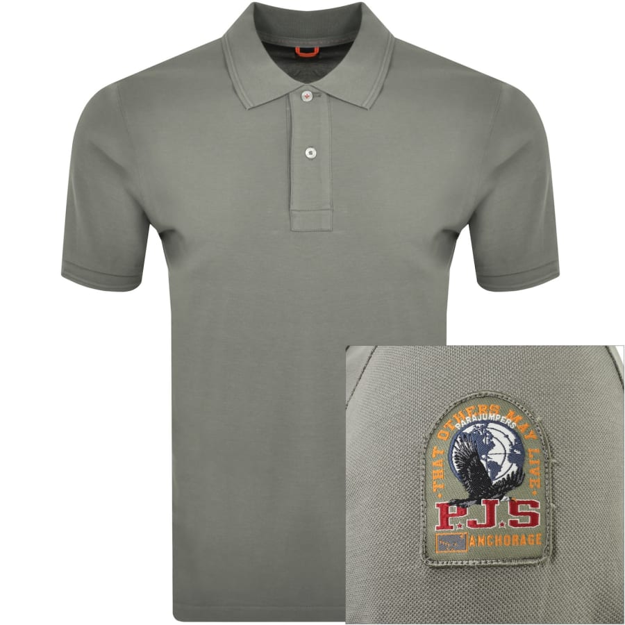Image number 1 for Parajumpers Gangapuma Polo T Shirt Grey