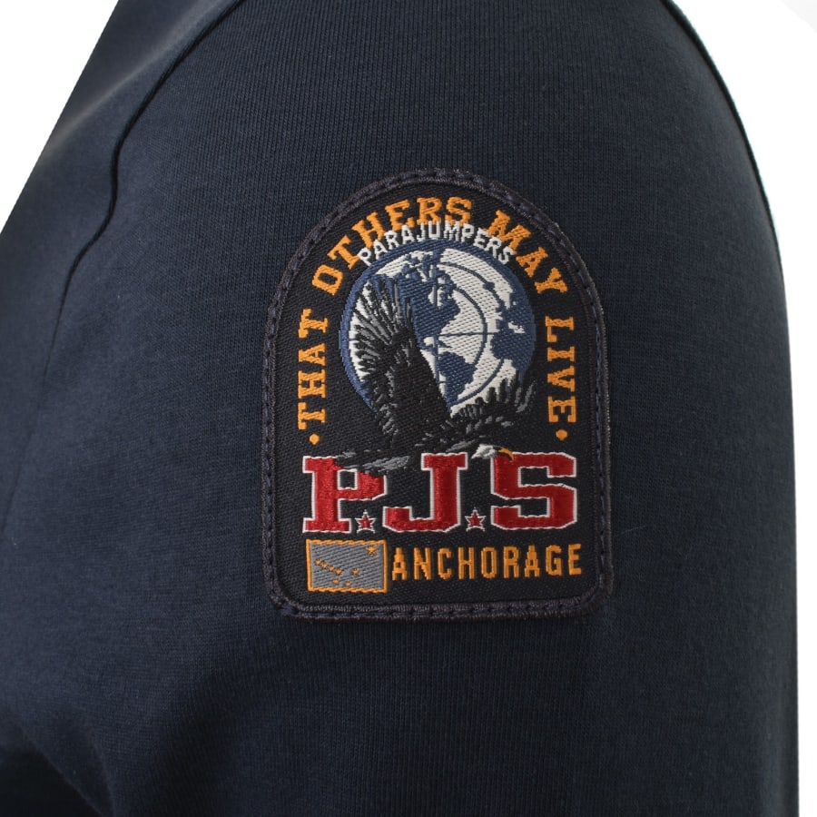 Image number 4 for Parajumpers KIP Long Sleeve T Shirt Blue Navy