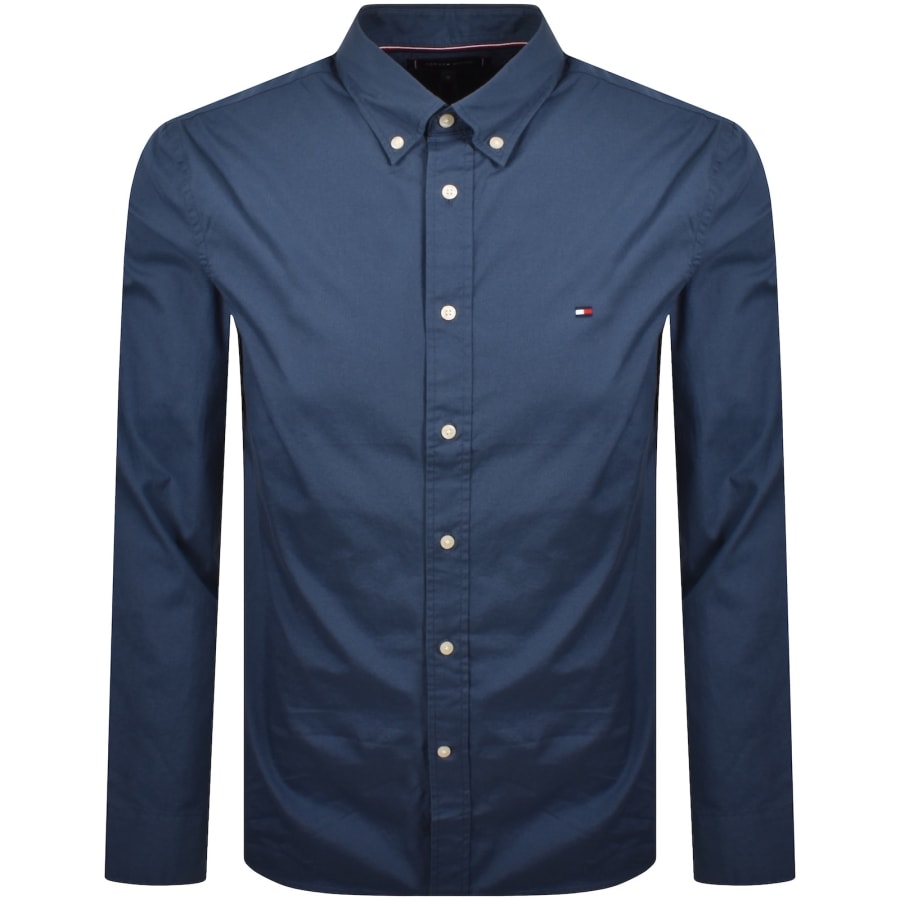 Image number 1 for Tommy Hilfiger Flex Poplin Regular Fit Shirt Blue