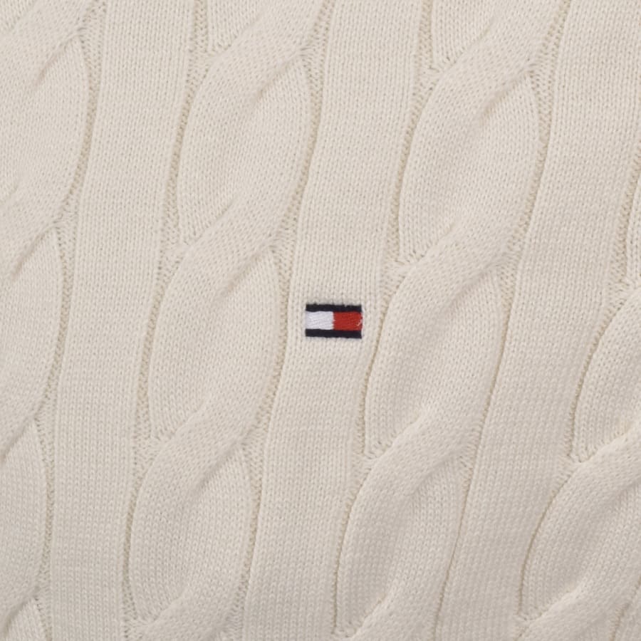 Image number 3 for Tommy Hilfiger Cable Knit Jumper Cream