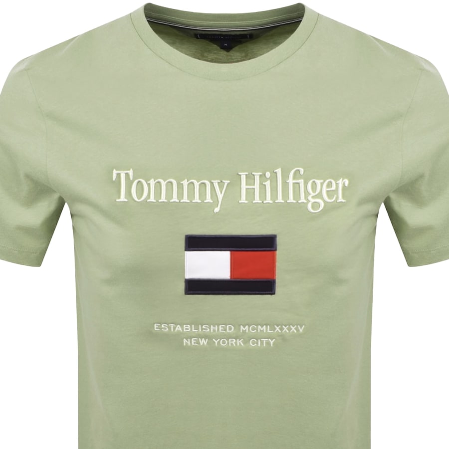 Image number 2 for Tommy Hilfiger Embro Flag T Shirt Green