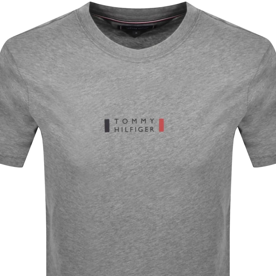 Image number 2 for Tommy Hilfiger Logo T Shirt Grey