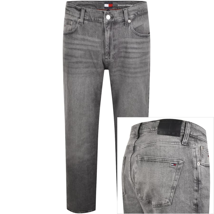 Image number 1 for Tommy Jeans Ryan Slim Fit Straight Jeans Grey