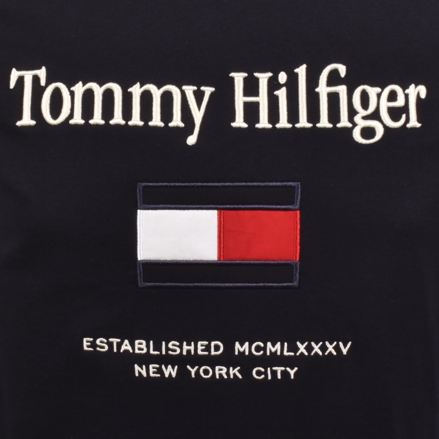 Image number 3 for Tommy Hilfiger Embro Flag T Shirt Navy