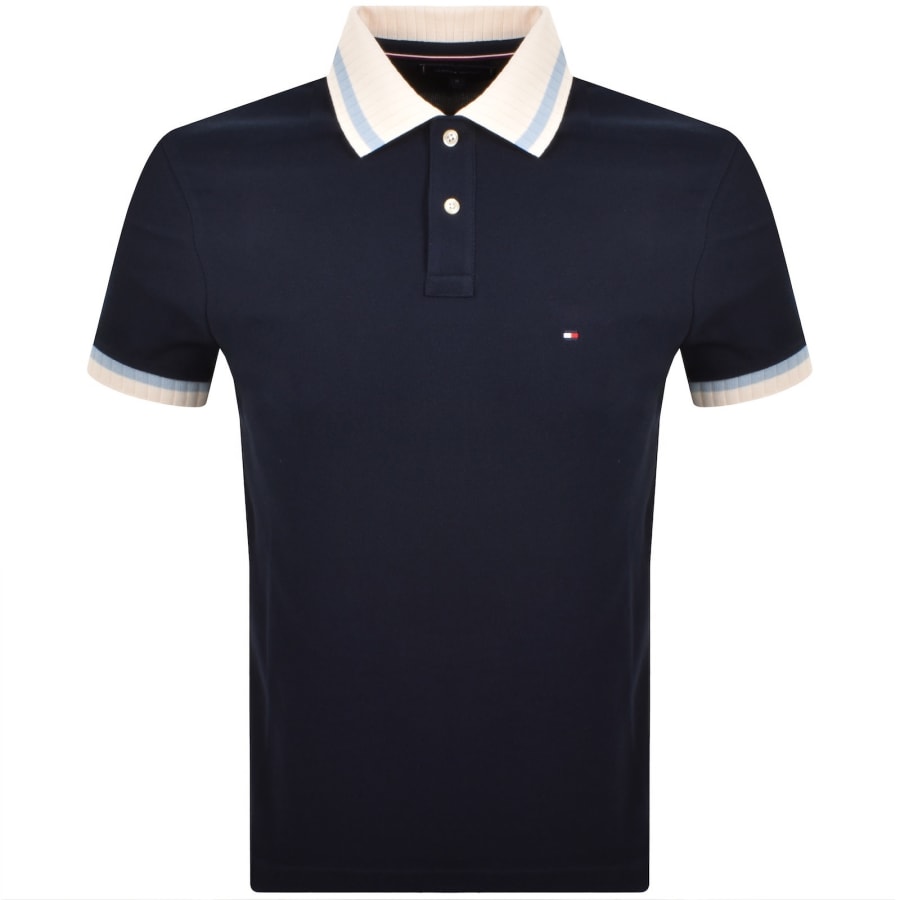 Image number 1 for Tommy Hilfiger Collar And Cuff Polo T Shirt Navy