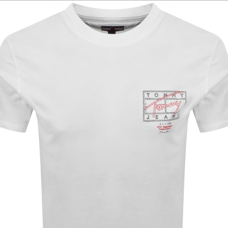 Image number 3 for Tommy Jeans Signature Spray T Shirt Ecru