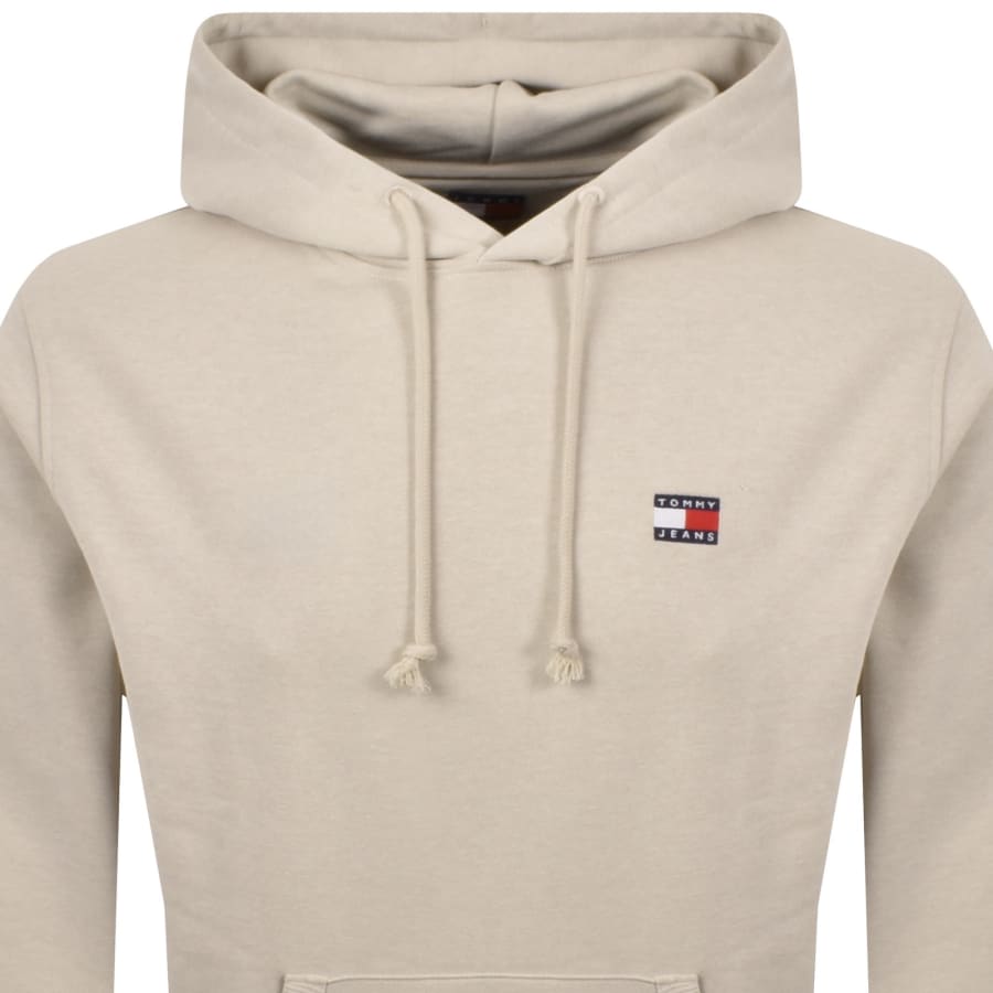 Image number 2 for Tommy Jeans Badge Hoodie Beige