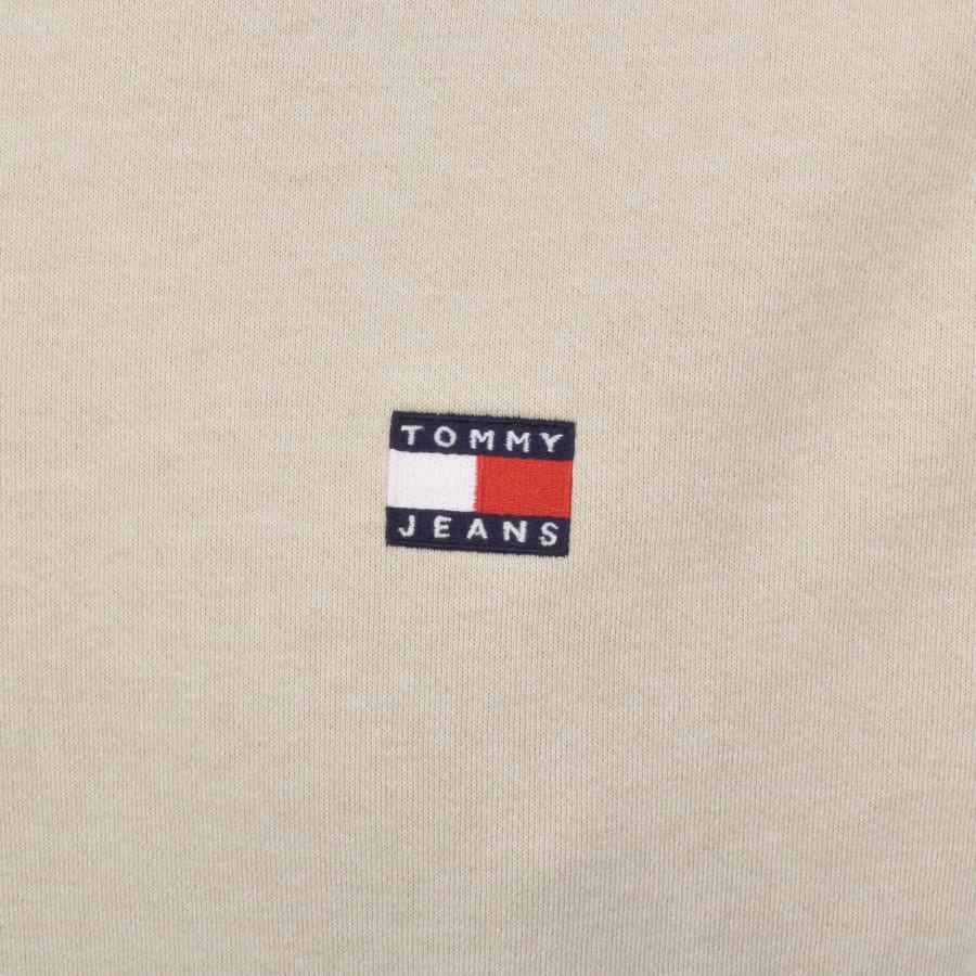Image number 3 for Tommy Jeans Badge Hoodie Beige