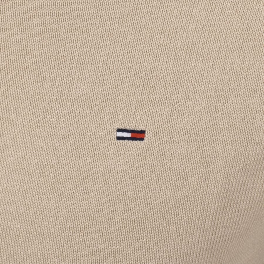 Image number 3 for Tommy Jeans Quarter Zip Knit Jumper Beige