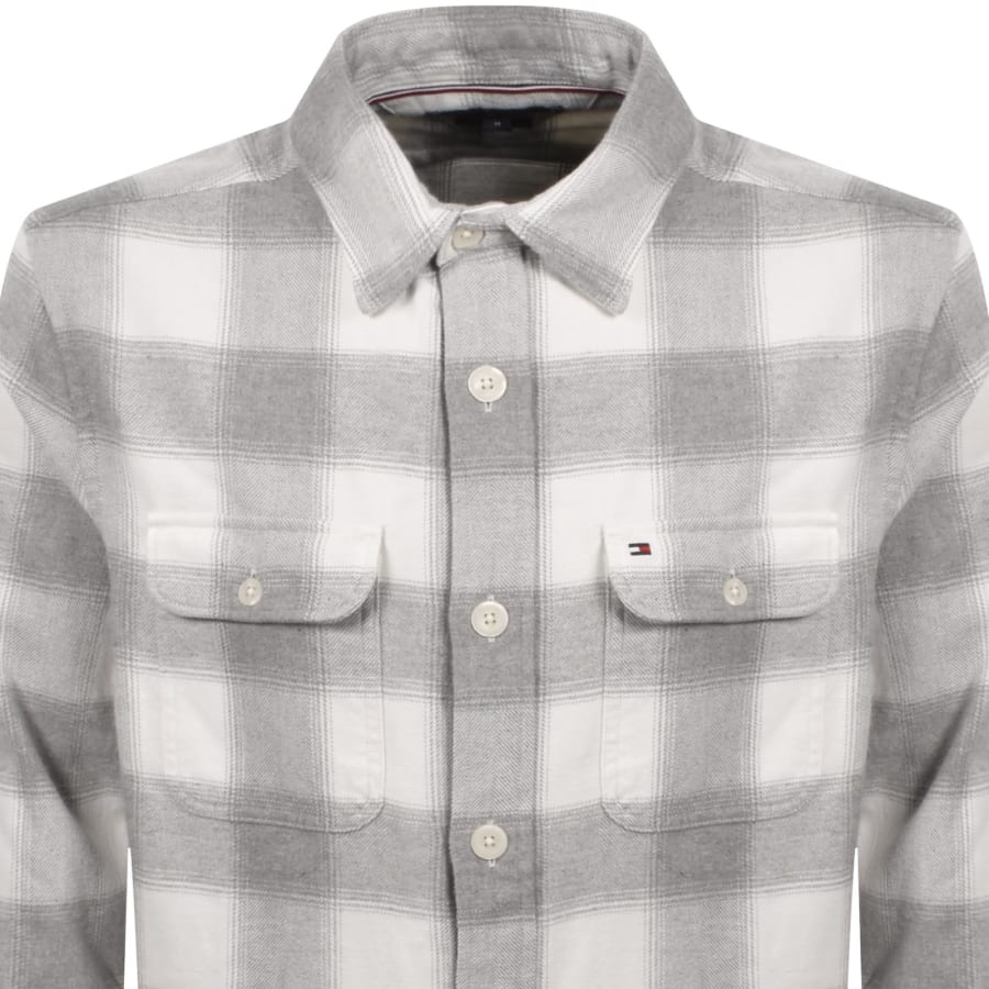 Image number 2 for Tommy Hilfiger Flannel Check Overshirt Grey