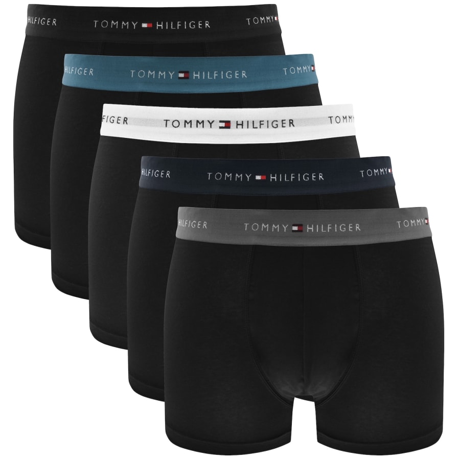 Image number 1 for Tommy Hilfiger Underwear 5 Pack Trunks Black