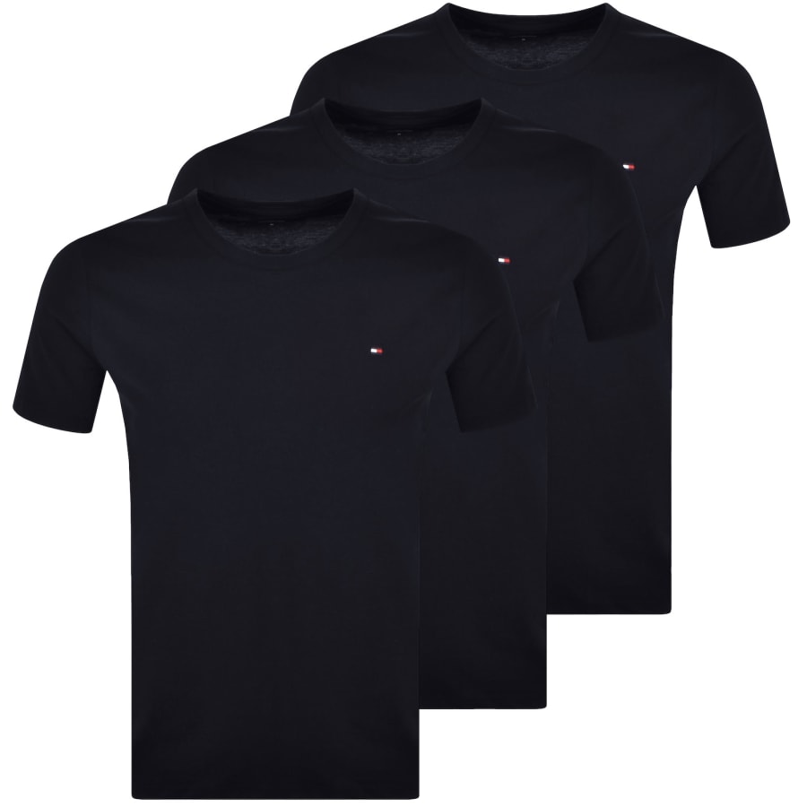 Image number 1 for Tommy Hilfiger 3 Pack T Shirts Navy