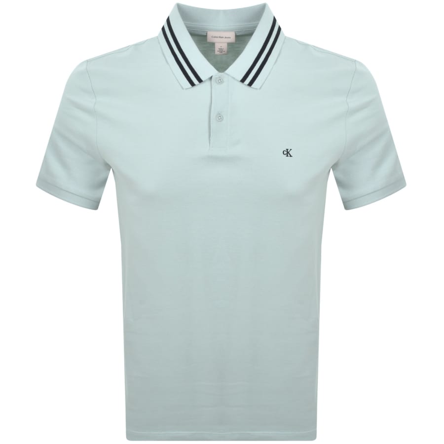 Image number 1 for Calvin Klein Jeans Tipped Polo Misty Blue