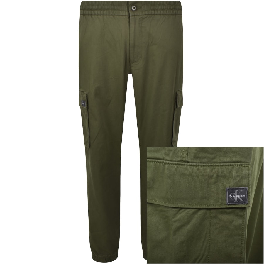 Image number 1 for Calvin Klein Jeans Skinny Fit Cargo Trousers Green
