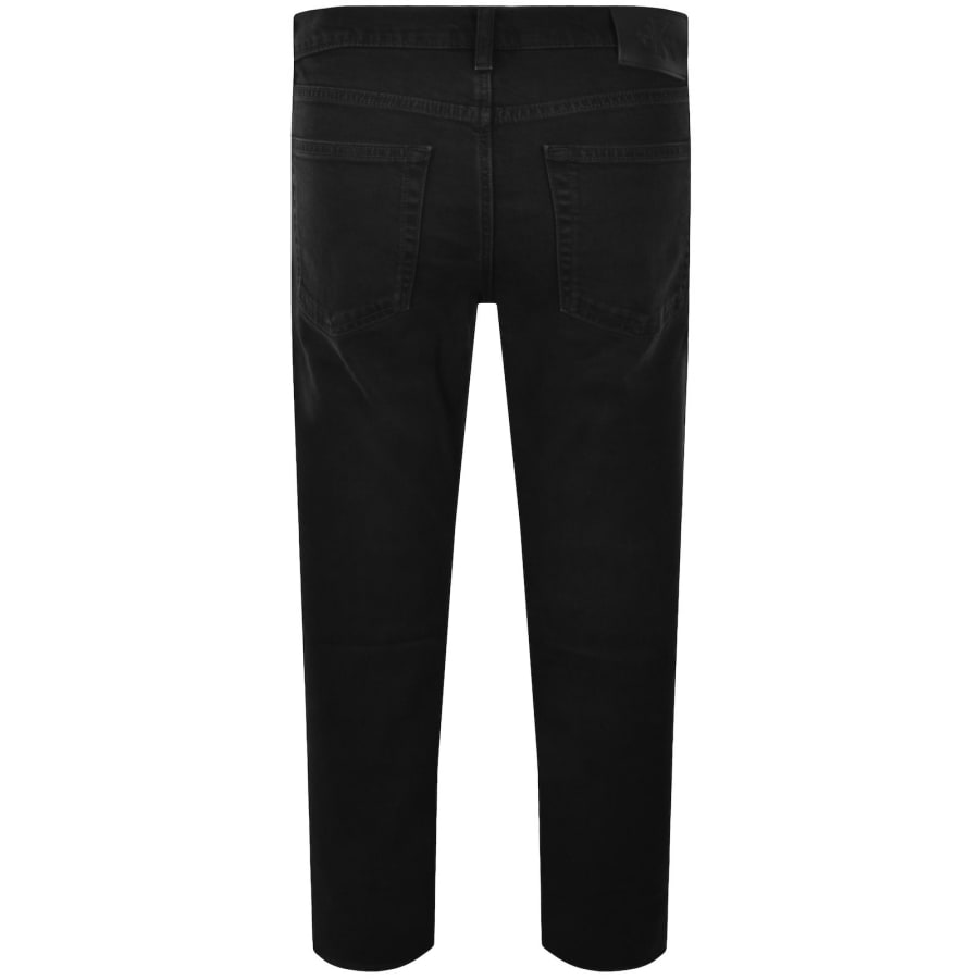 Image number 3 for Calvin Klein Slim Straight Jeans Black