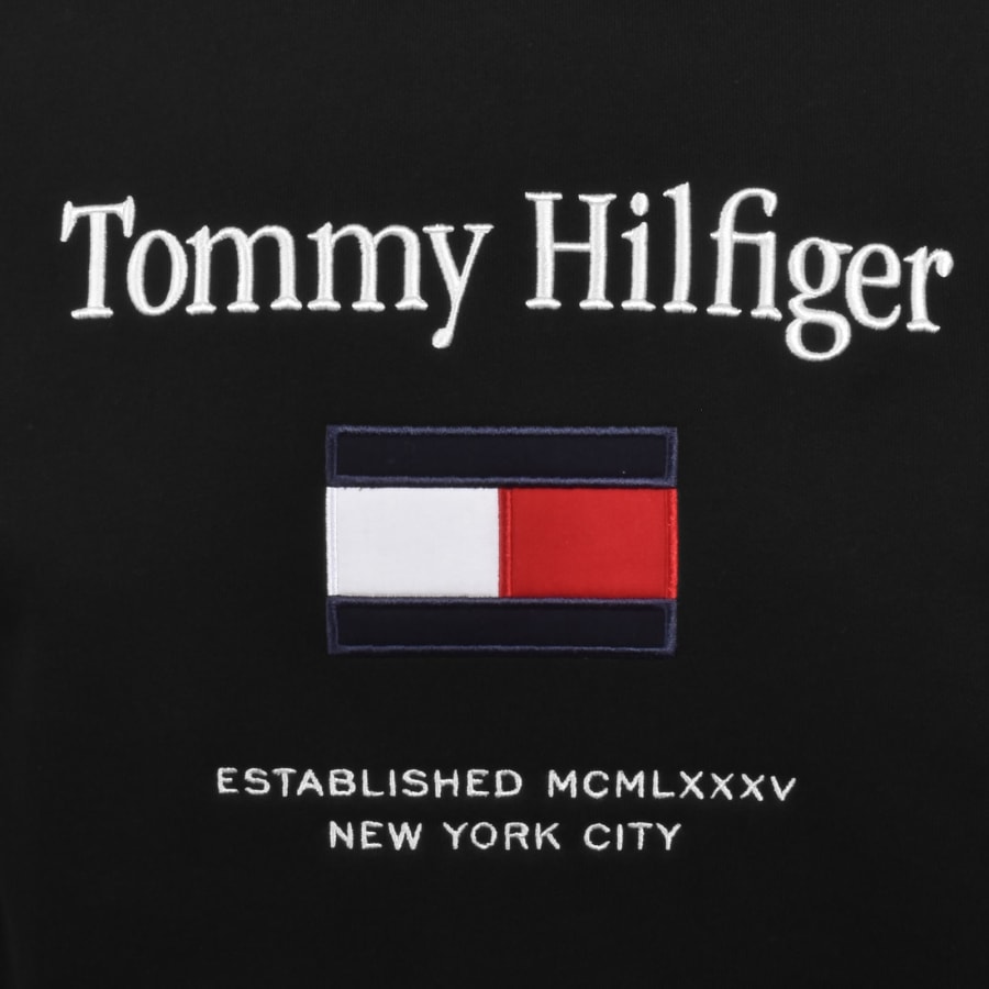 Image number 3 for Tommy Hilfiger Embroidered Flag Hoodie Black