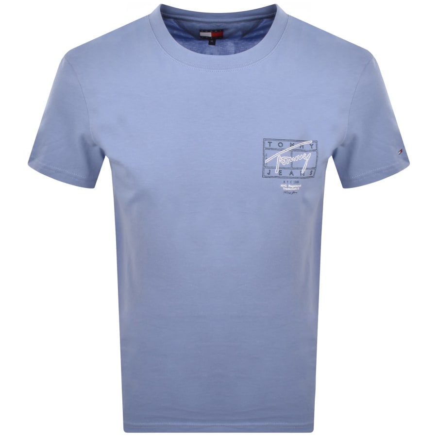Image number 2 for Tommy Jeans Signature Spray T Shirt Blue