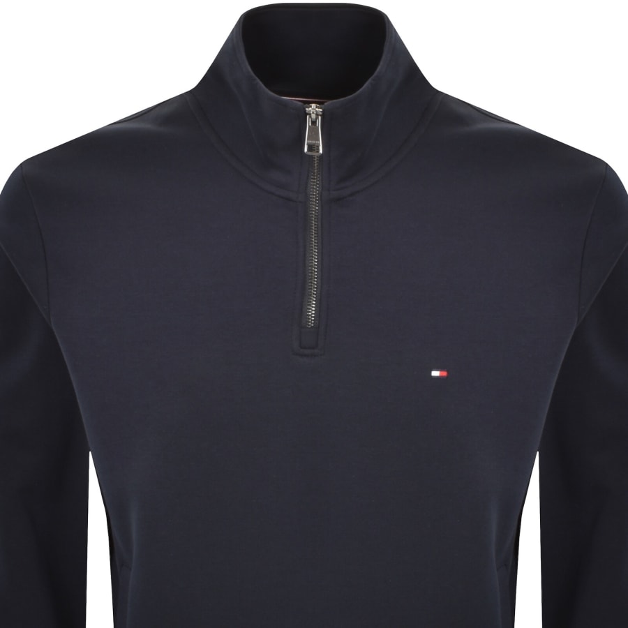 Image number 2 for Tommy Hilfiger Logo QZ Sweatshirt Navy