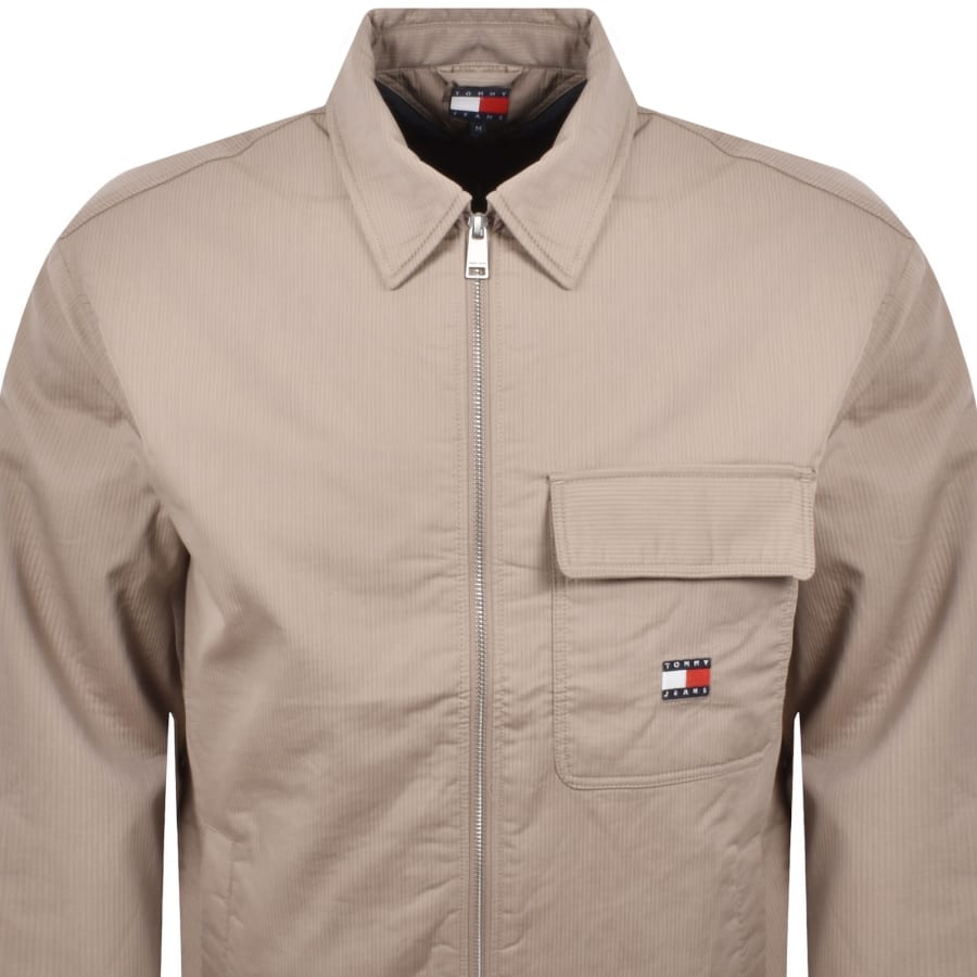 Image number 2 for Tommy Jeans Padded Corduroy Overshirt Brown