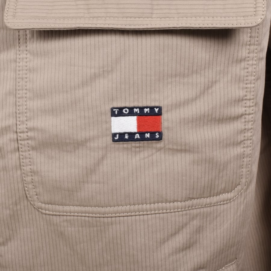 Image number 3 for Tommy Jeans Padded Corduroy Overshirt Brown