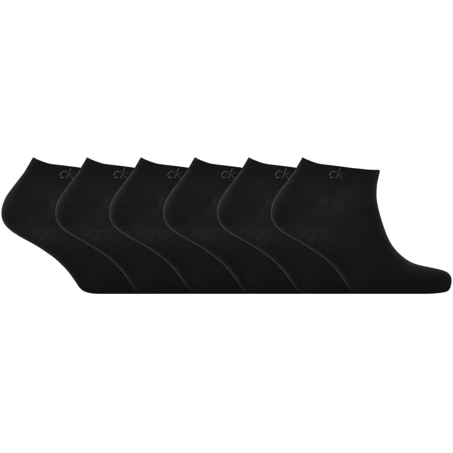 Image number 1 for Calvin Klein 6 Pack Trainer Socks Black