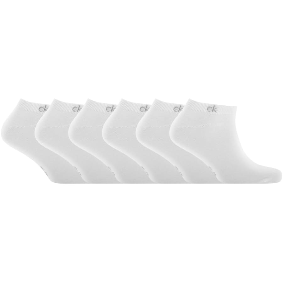 Image number 1 for Calvin Klein 6 Pack Trainer Socks White