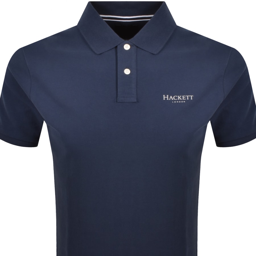 Image number 2 for Hackett Essential Logo Polo T Shirt Blue