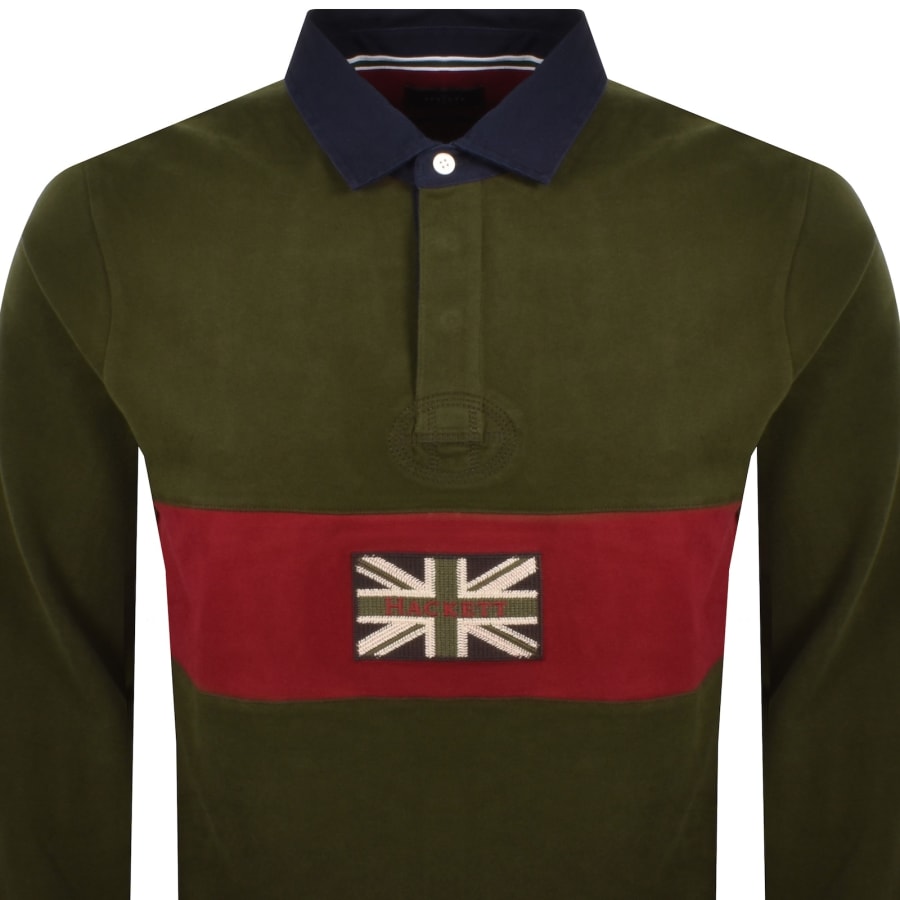 Image number 2 for Hackett Peaks Rugby Polo T Shirt Green