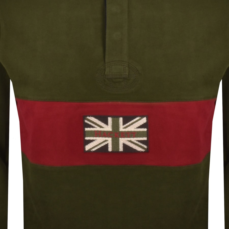 Image number 3 for Hackett Peaks Rugby Polo T Shirt Green