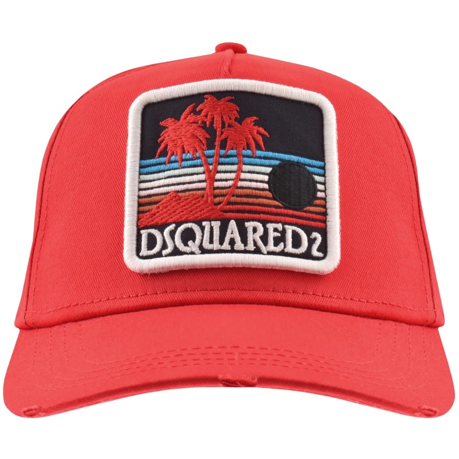 Image number 1 for DSQUARED2 Patch Baseball Cap Red