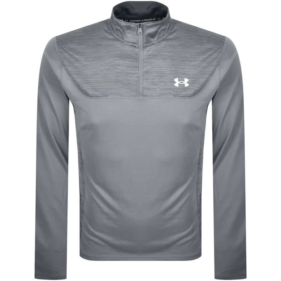 Image number 1 for Under Armour Tech Utility Quarter Zip T Shirt Grey