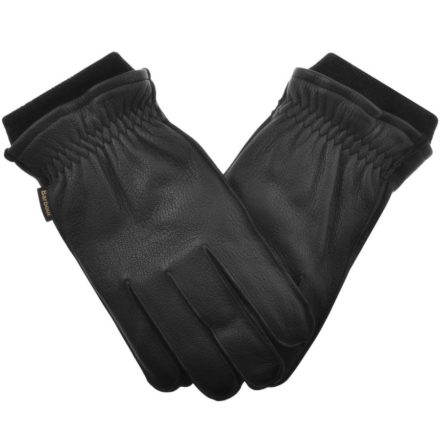Image number 2 for Barbour Highfield Leather Gloves Black