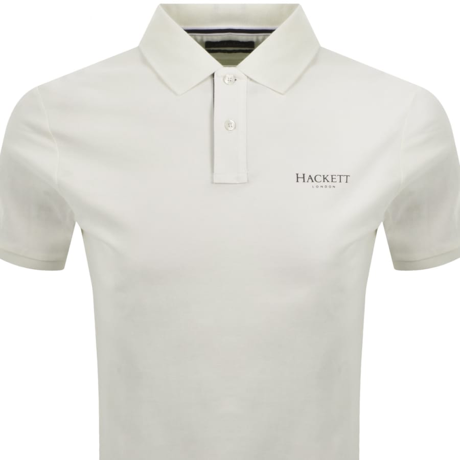 Image number 2 for Hackett Essential Logo Polo T Shirt Off White
