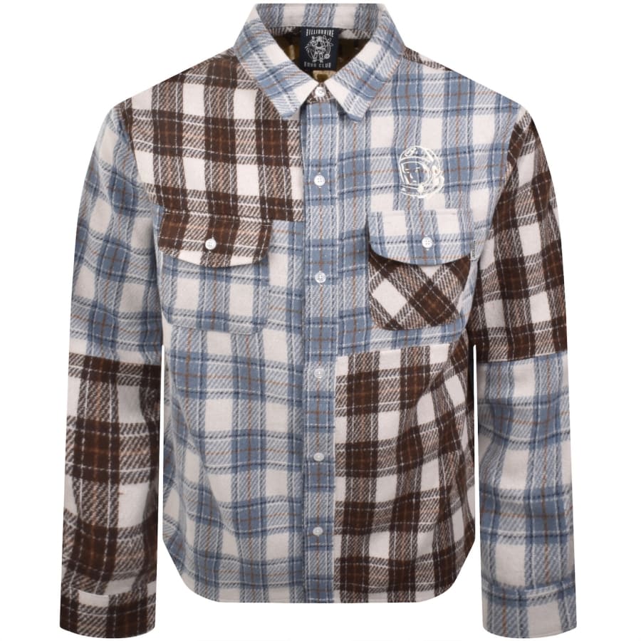 Image number 2 for Billionaire Boys Club Patchwork Check Shirt Brown