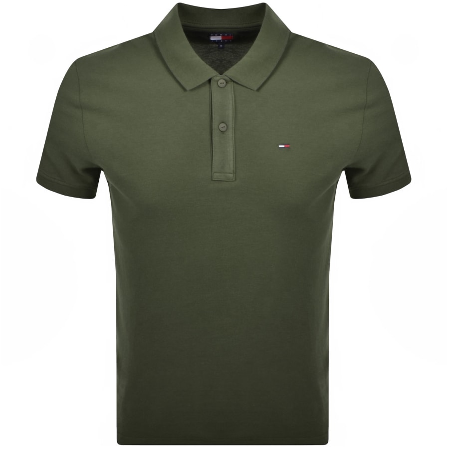 Image number 1 for Tommy Jeans Slim Fit Polo T Shirt Green