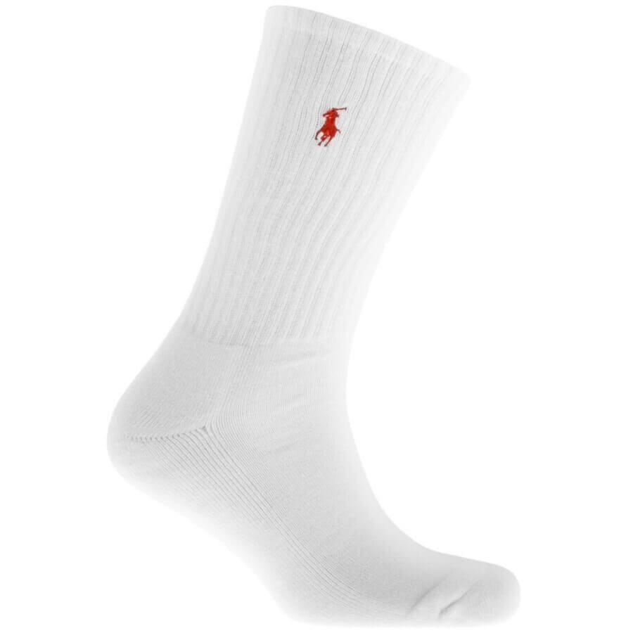 Image number 3 for Ralph Lauren 6 Pack Socks White