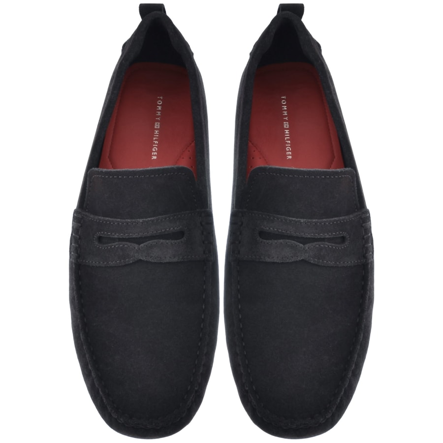 Image number 3 for Tommy Hilfiger Suede Driver Shoes Navy