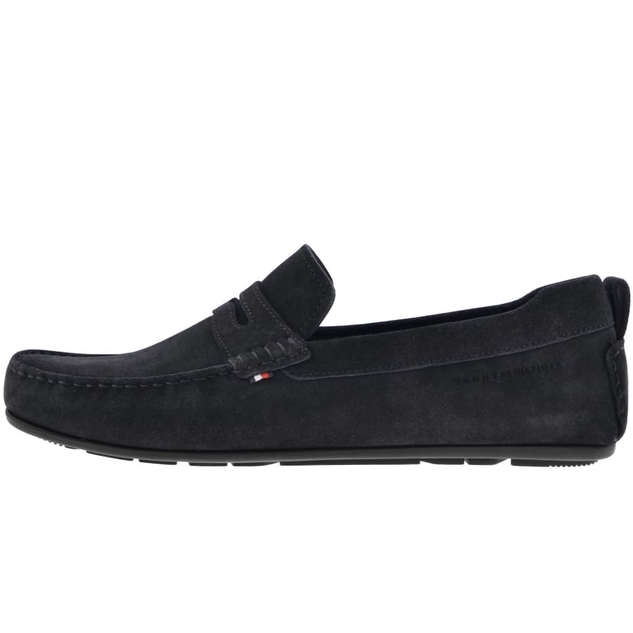 Image number 1 for Tommy Hilfiger Suede Driver Shoes Navy