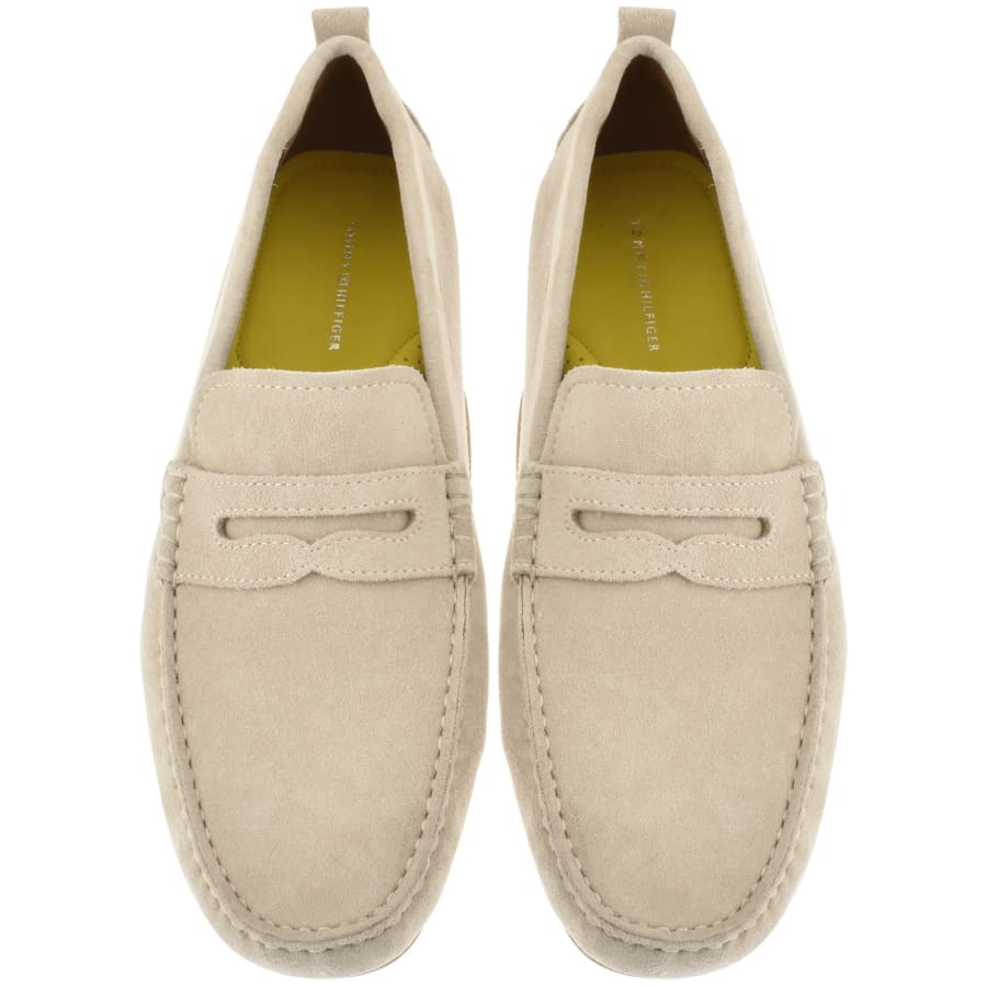 Image number 3 for Tommy Hilfiger Suede Driver Shoes Classic Beige