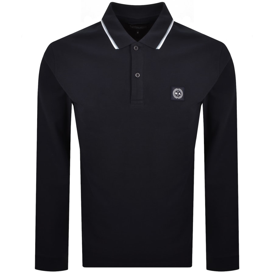 Image number 1 for Marshall Artist Siren Tipped Polo T Shirt Navy