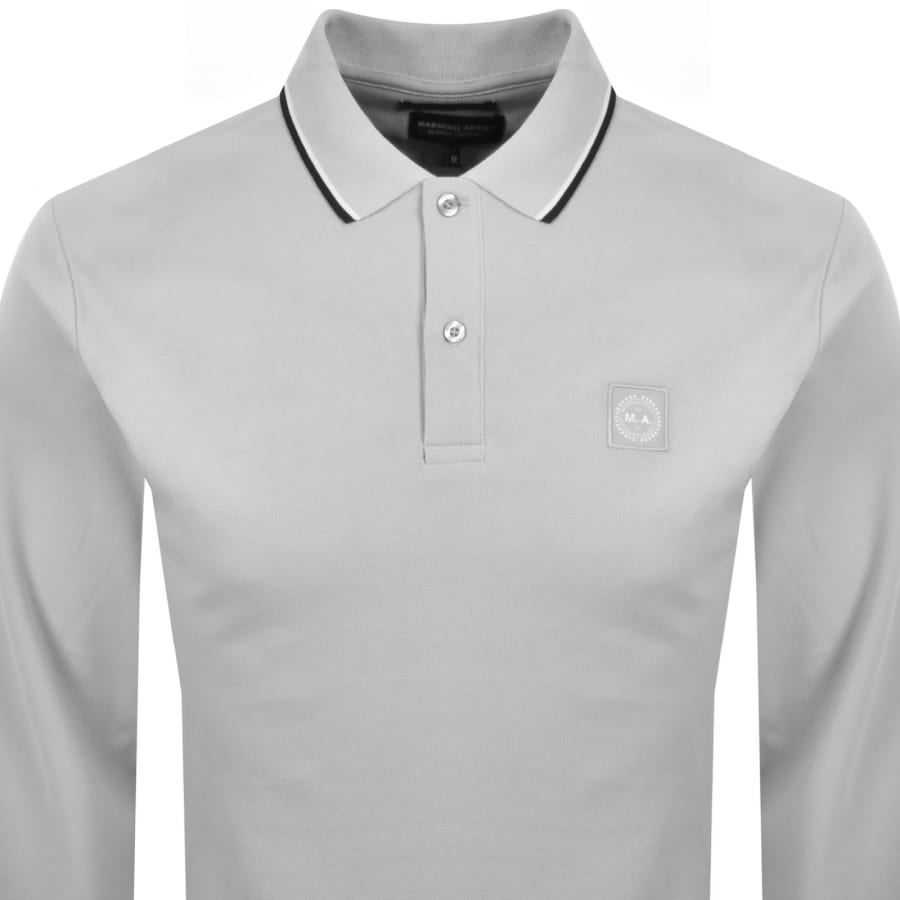 Image number 2 for Marshall Artist Siren Tipped Polo T Shirt Grey