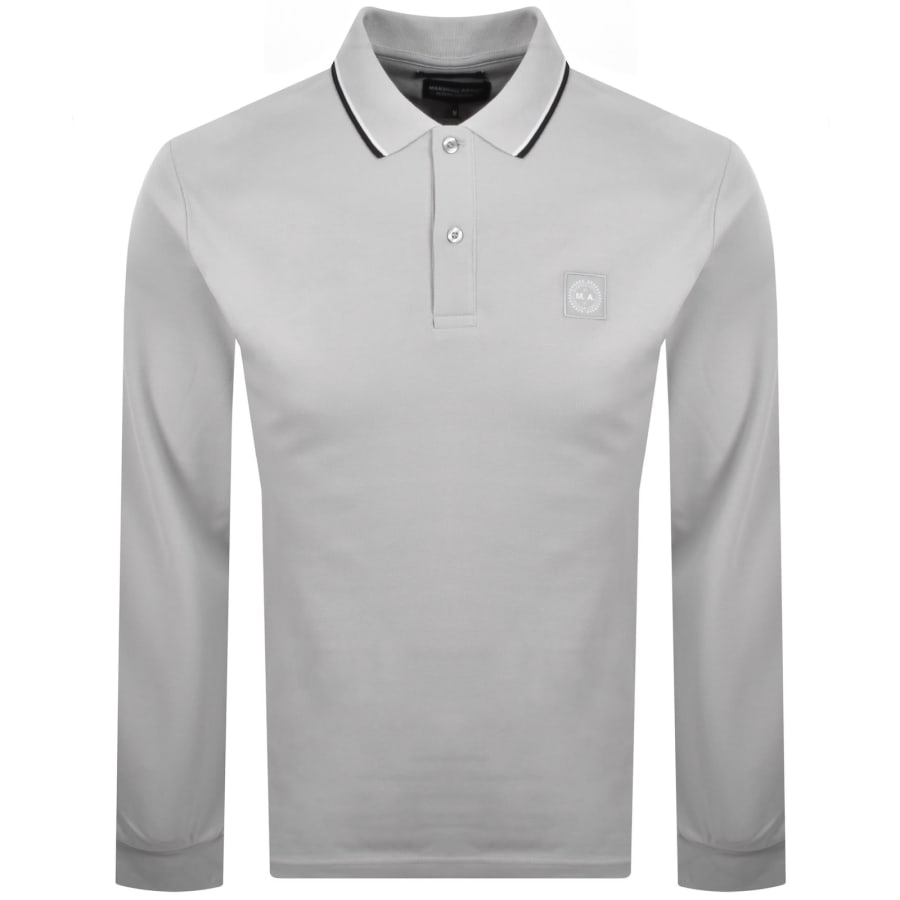 Image number 1 for Marshall Artist Siren Tipped Polo T Shirt Grey