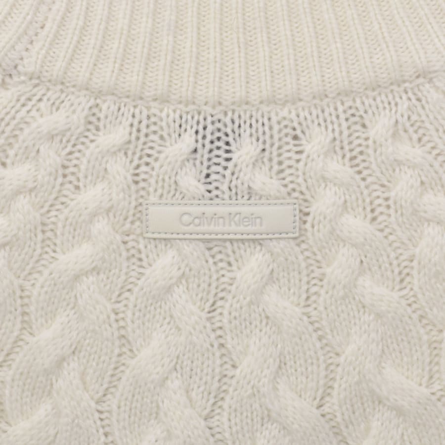 Image number 4 for Calvin Klein Crew Knit Jumper Off White