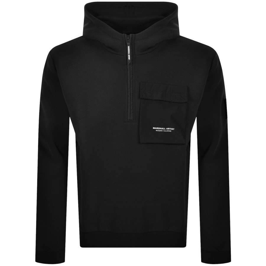 Image number 2 for Marshall Artist Crux Quarter Zip Hoodie Black