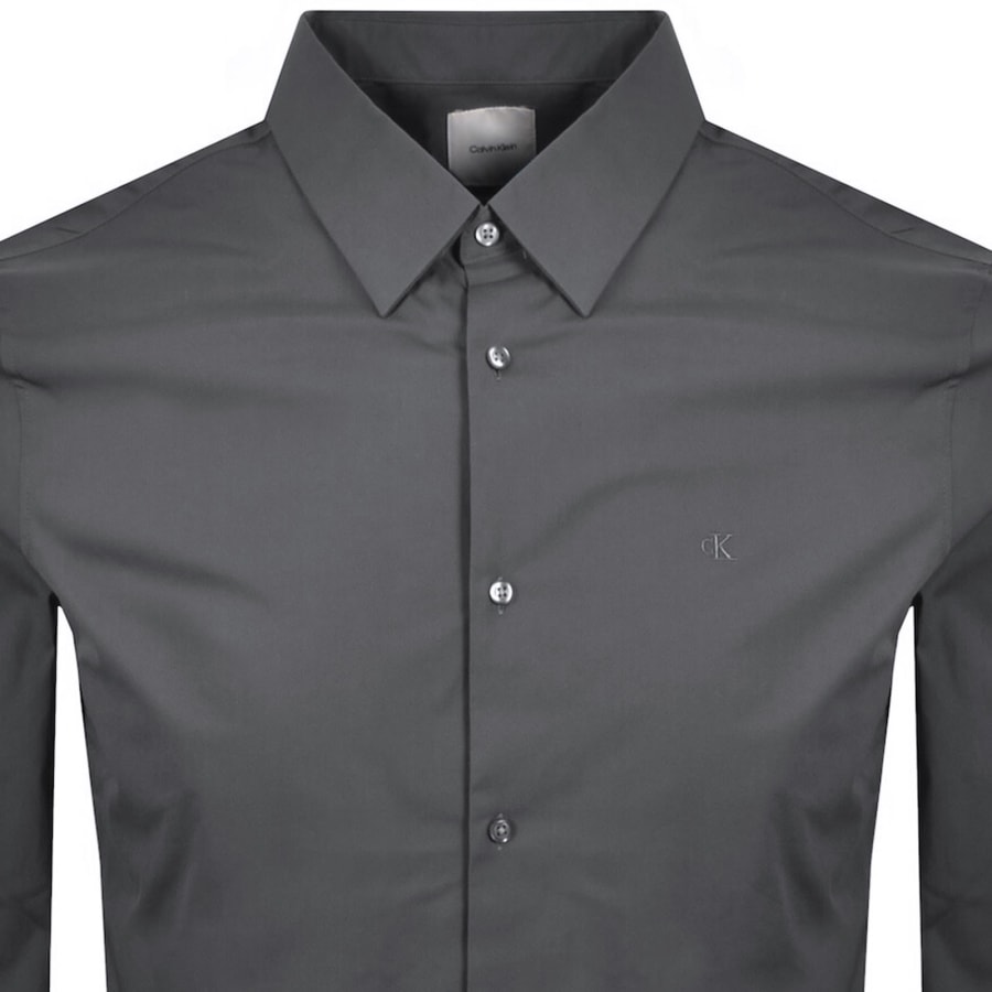 Image number 2 for Calvin Klein Slim Fit Solid Shirt Grey