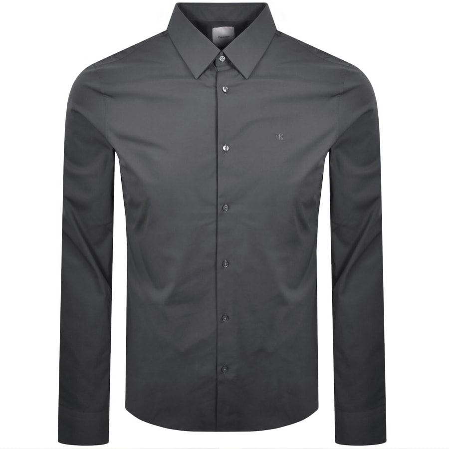 Image number 1 for Calvin Klein Slim Fit Solid Shirt Grey